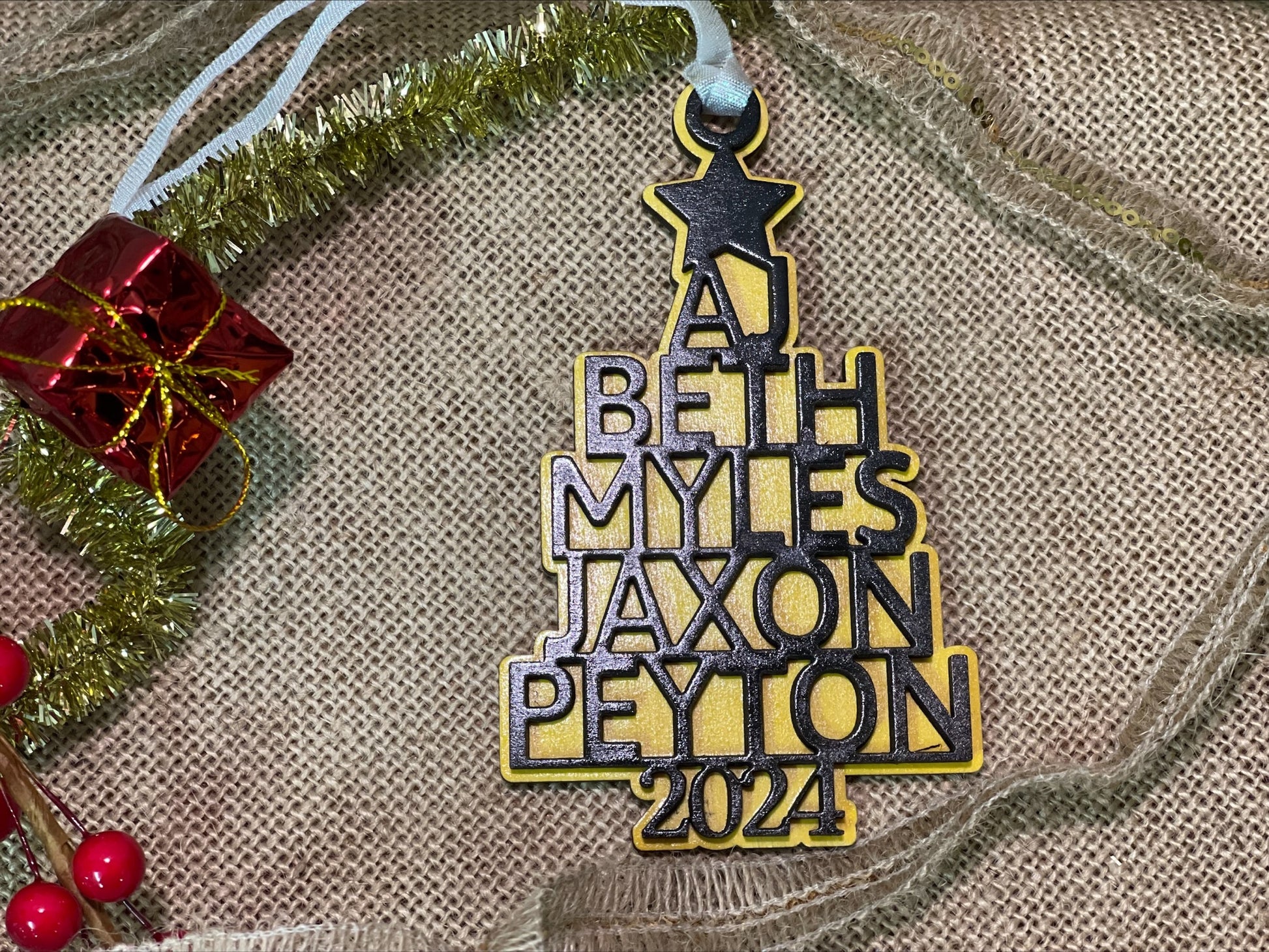 Personalized Family Christmas Tree Ornament