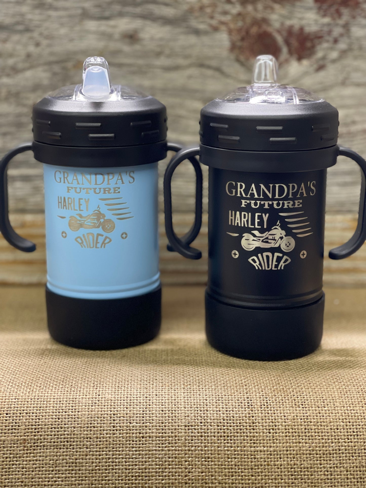 Grandpa's future Harley Rider 10oz blue or black laser engraved 