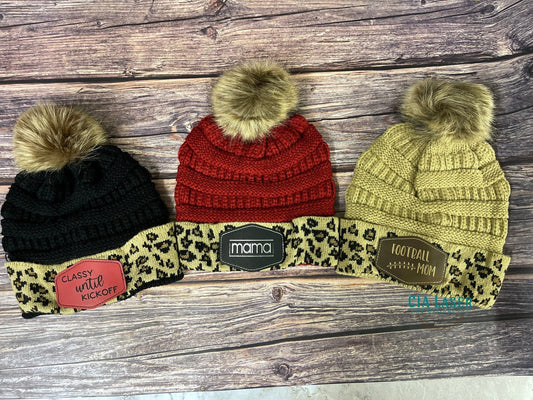 Leopard print stocking hat- Ladies