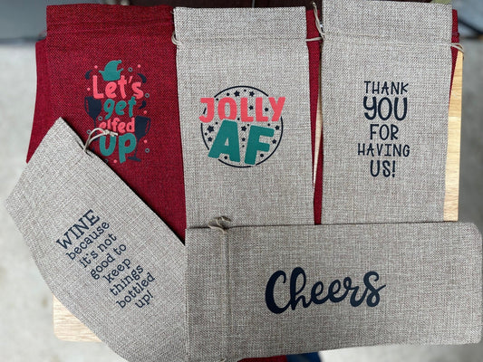 Burlap Wine Gift Bags