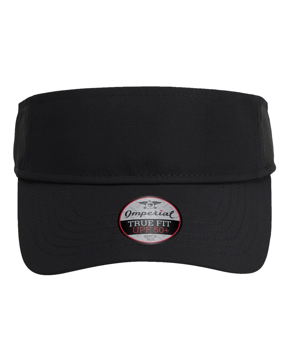 Imperial Golf Visor with laser engraved dark brown patch business logo