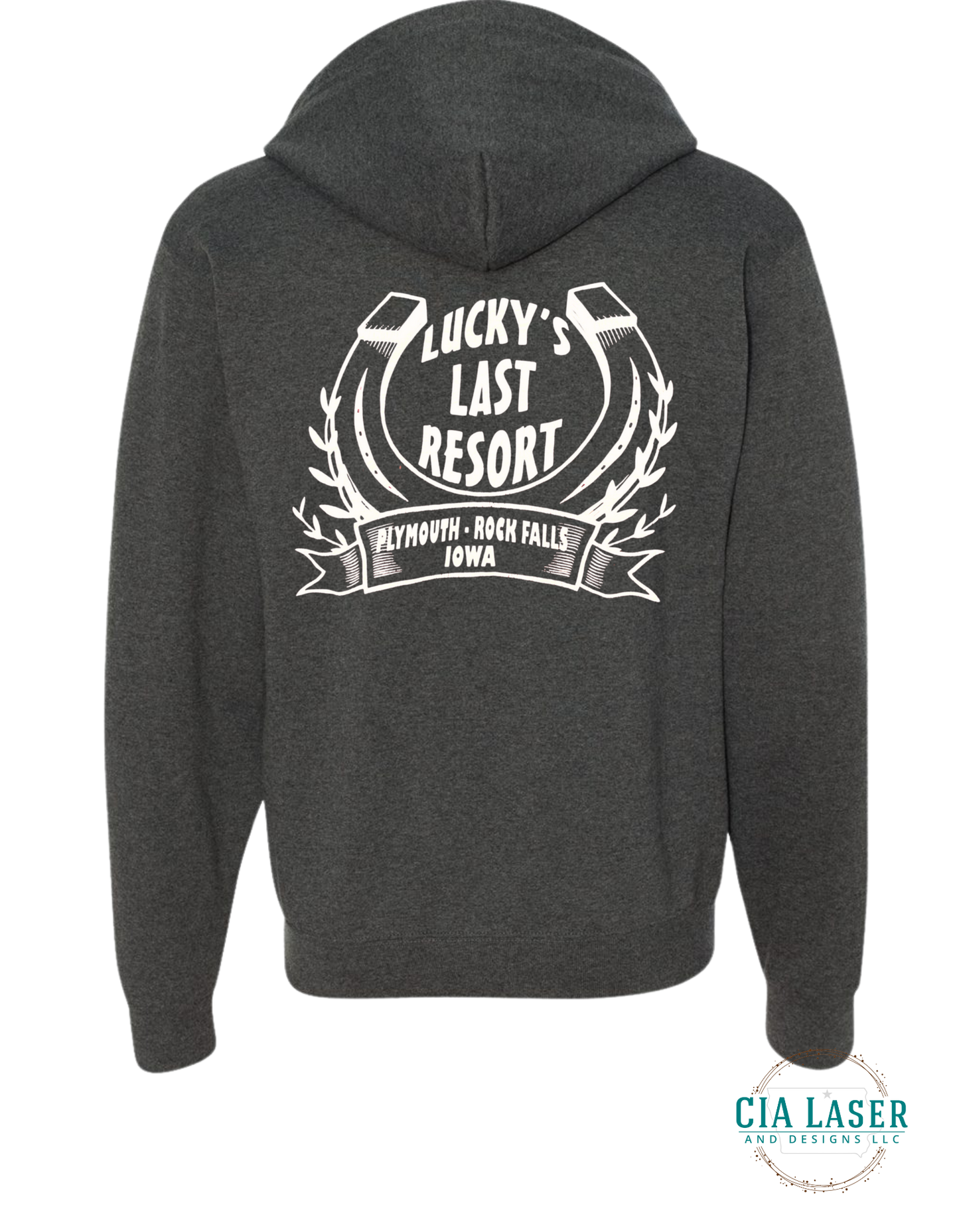 Jerzees Full Zip-Up Hoodie: Lucky's Last Resort Edition Adult