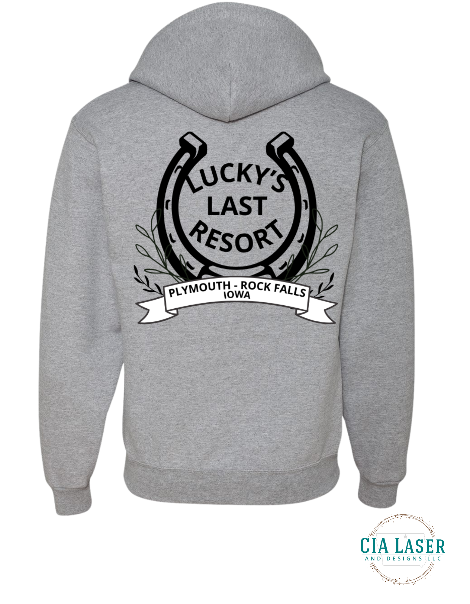 Jerzees Full Zip-Up Hoodie: Lucky's Last Resort Edition Adult