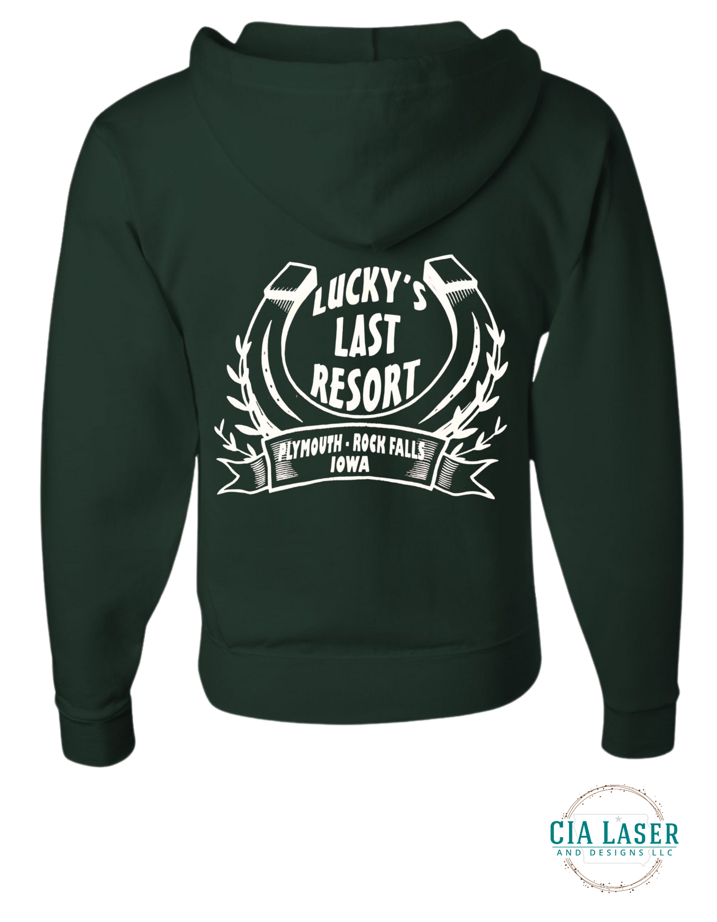 Jerzees Full Zip-Up Hoodie: Lucky's Last Resort Edition Adult