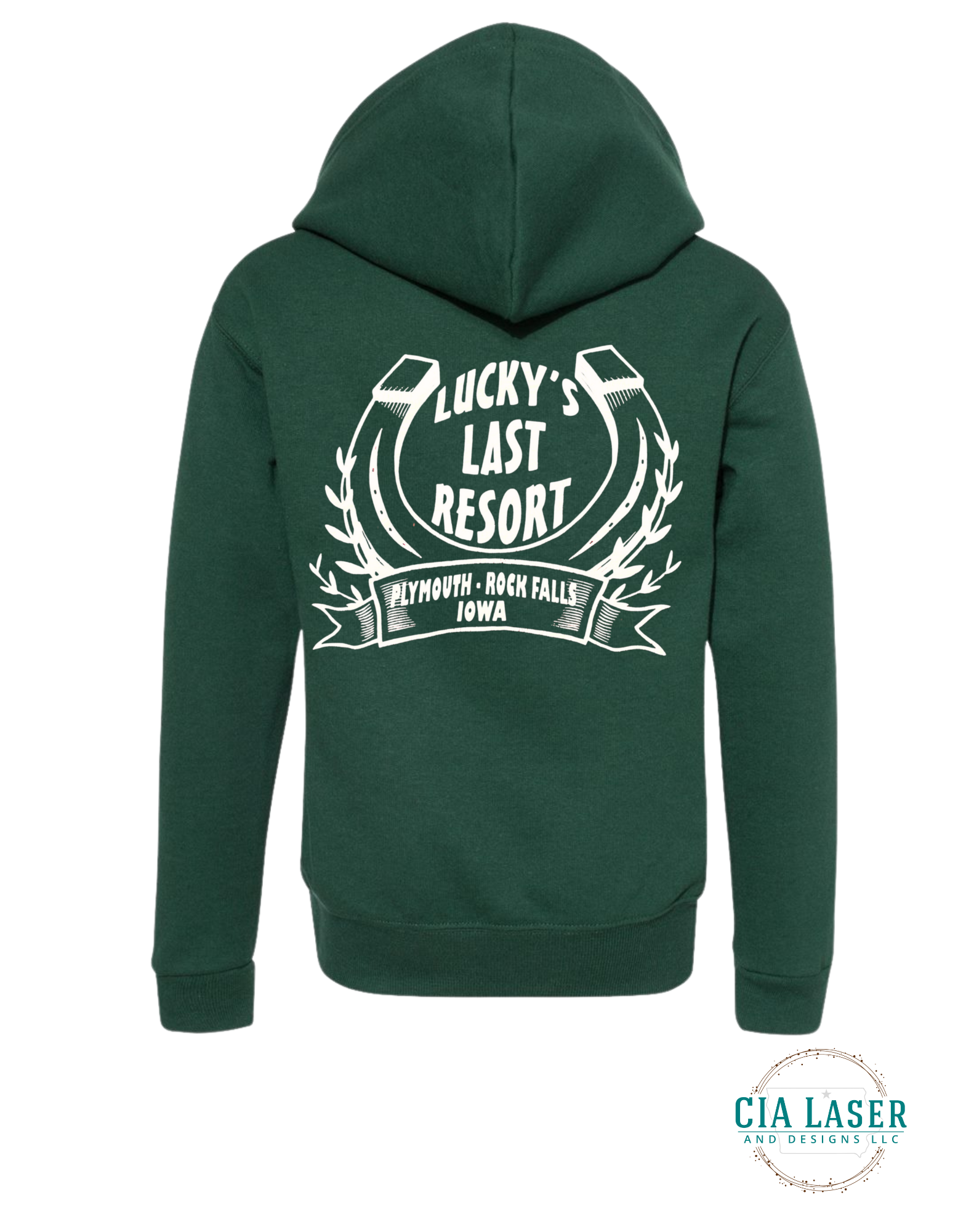 Jerzees Full Zip-Up Hoodie: Lucky's Last Resort Edition Youth