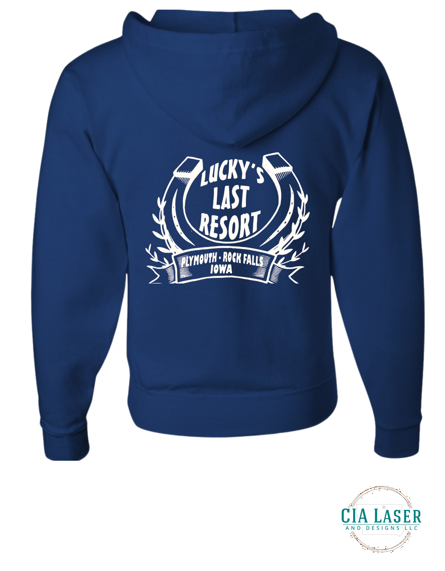 Jerzees Full Zip-Up Hoodie: Lucky's Last Resort Edition Adult