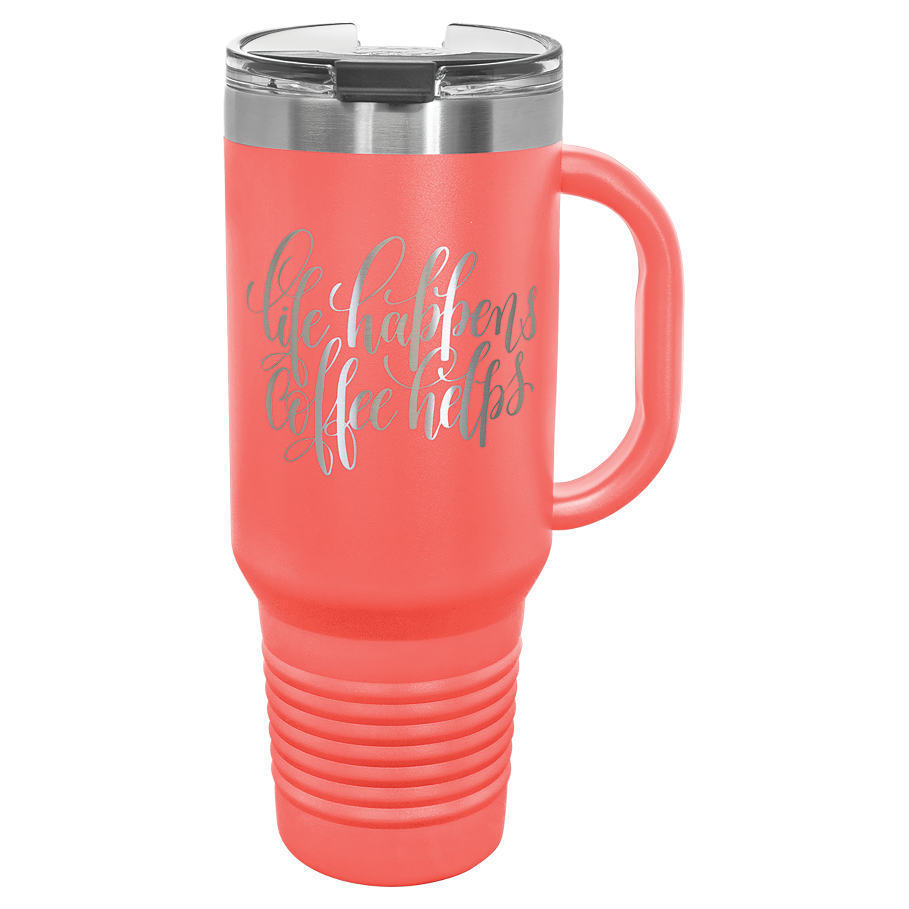 Personalized 40oz Tumbler with Handle & Straw, Laser Engraved Stainless Steel Tumbler, Custom Name Monogram initial Tumbler,