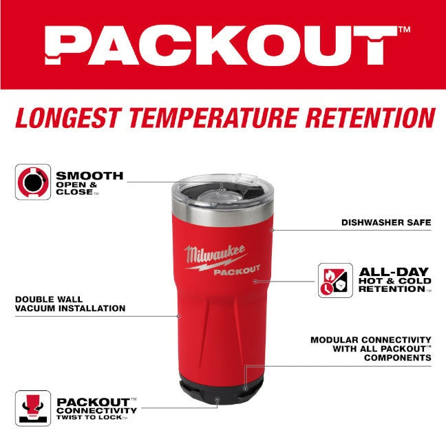 Milwaukee 20oz pack out Tumbler Personalized