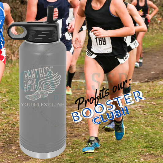 Track AND Cross Country Spirit Central Springs Logo Laser Engraved Personalized Polar Camel Laser Engraved Water Bottle