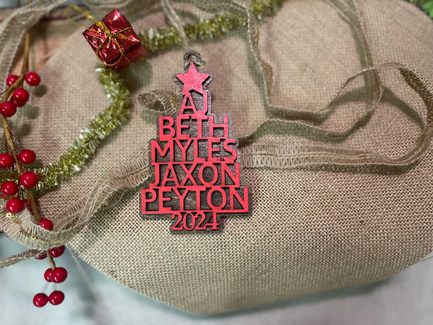 Personalized Family Christmas Tree Ornament