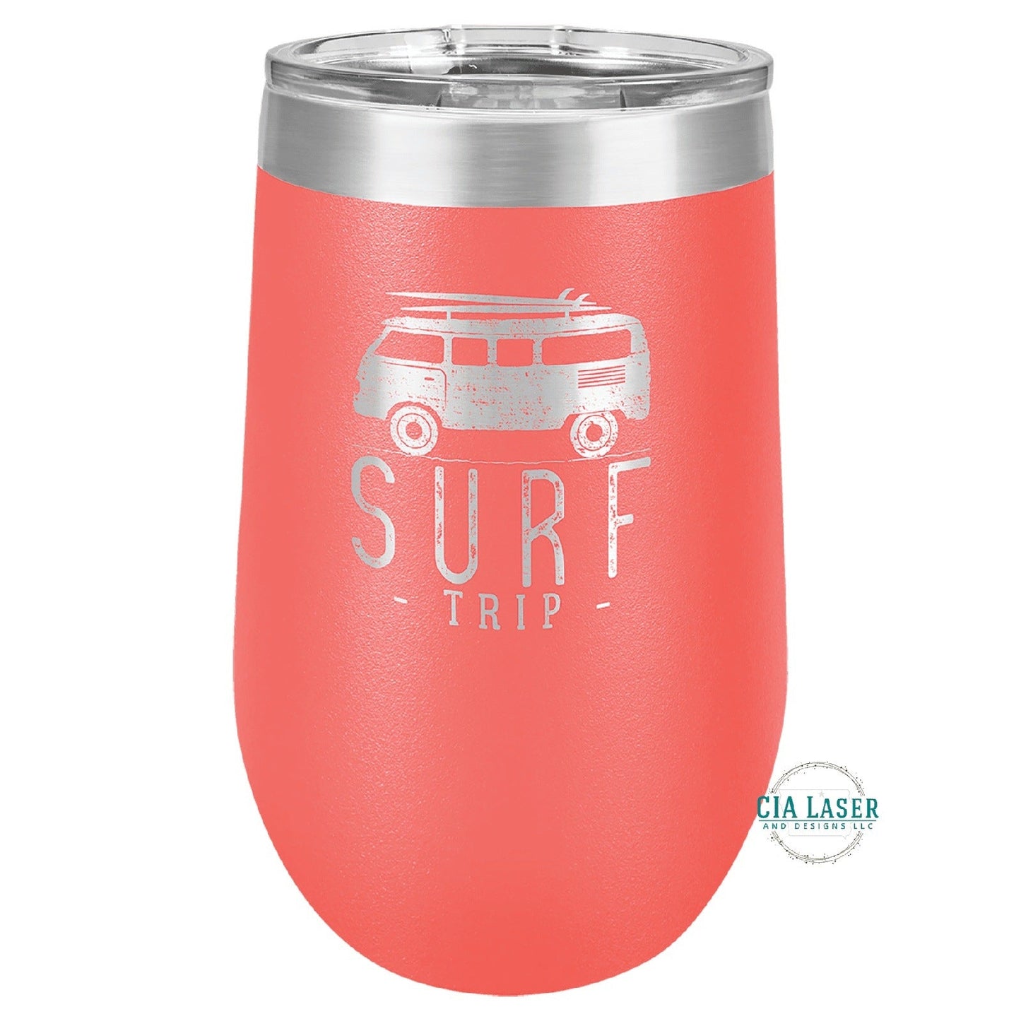 16oz Laser Engraved Personalized Wine Tumbler