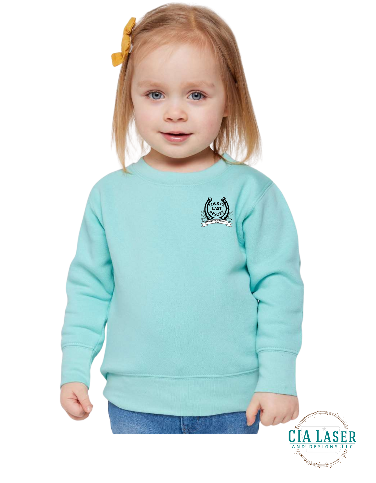 Jerzees Crewneck Sweatshirt: Branded with Lucky's Last Resort Toddler