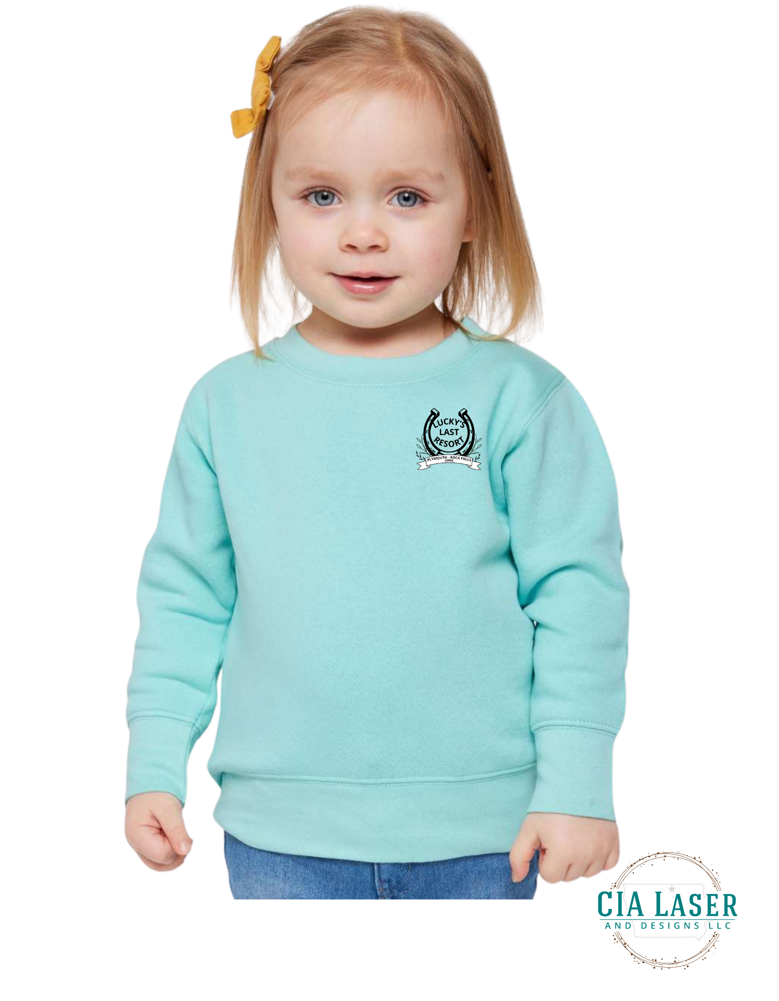 Jerzees Crewneck Sweatshirt: Branded with Lucky's Last Resort Toddler