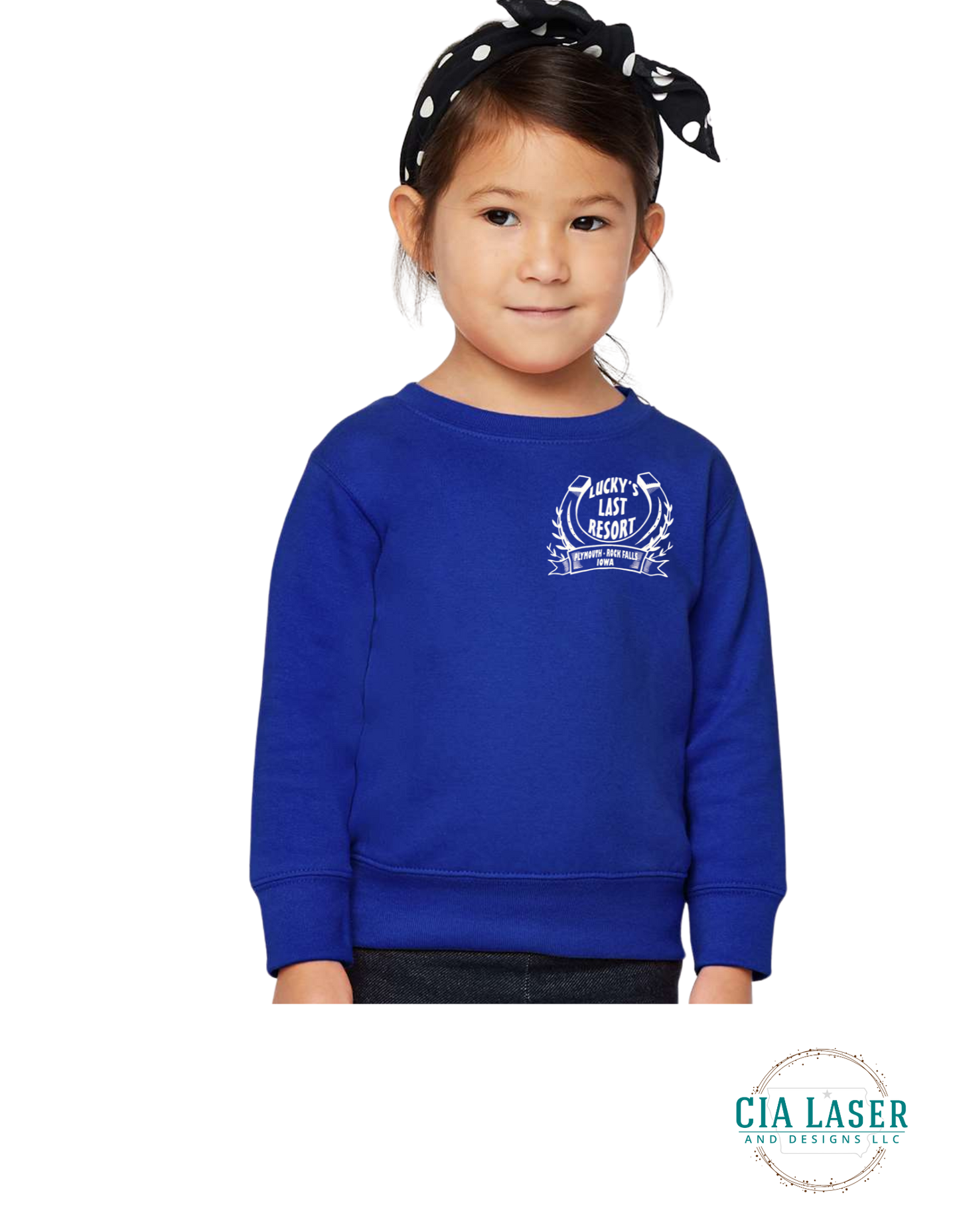 Jerzees Crewneck Sweatshirt: Branded with Lucky's Last Resort Toddler