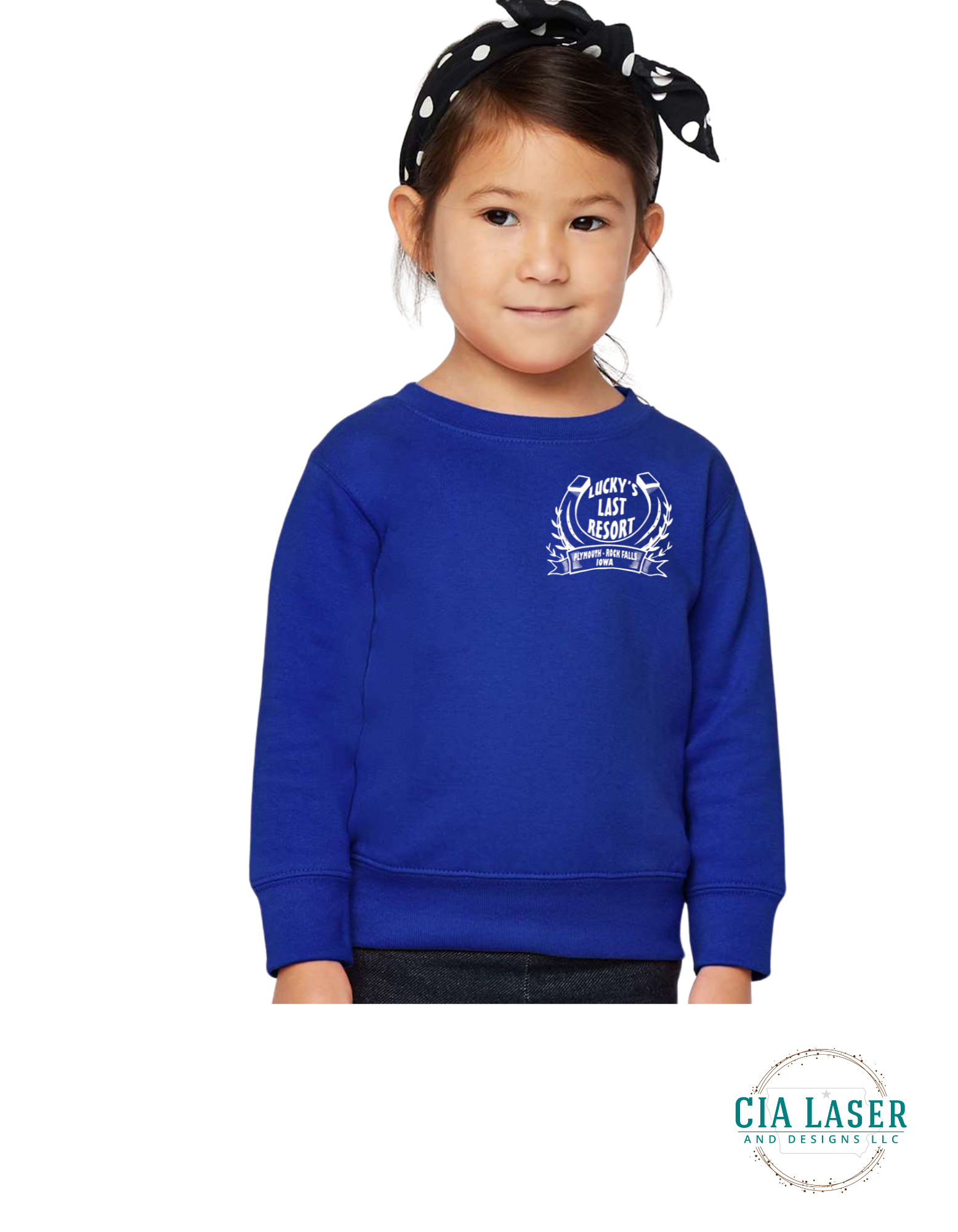 Jerzees Crewneck Sweatshirt: Branded with Lucky's Last Resort Toddler