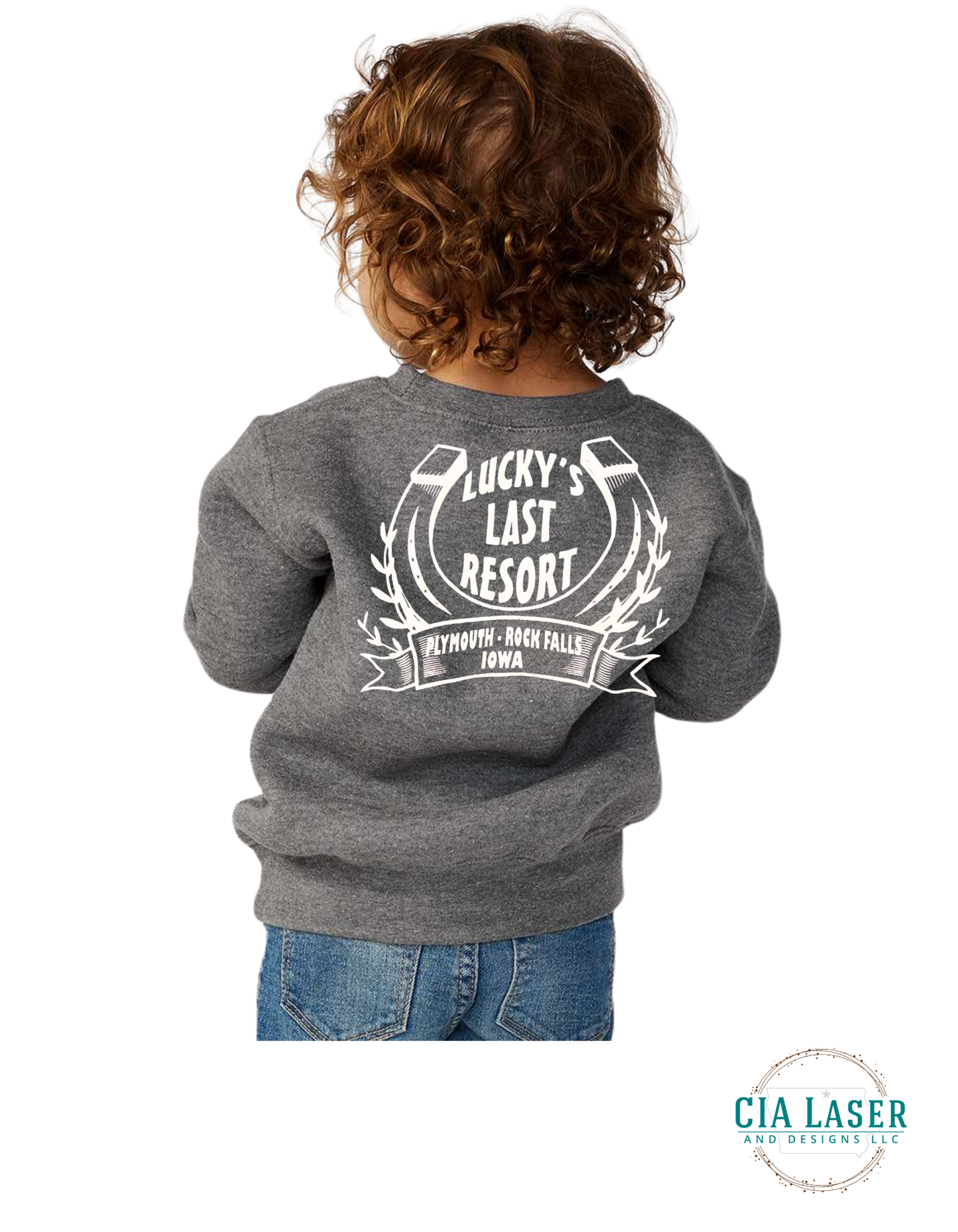 Jerzees Crewneck Sweatshirt: Branded with Lucky's Last Resort Toddler