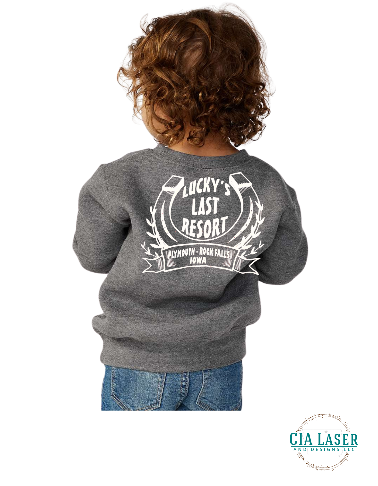 Jerzees Crewneck Sweatshirt: Branded with Lucky's Last Resort Toddler