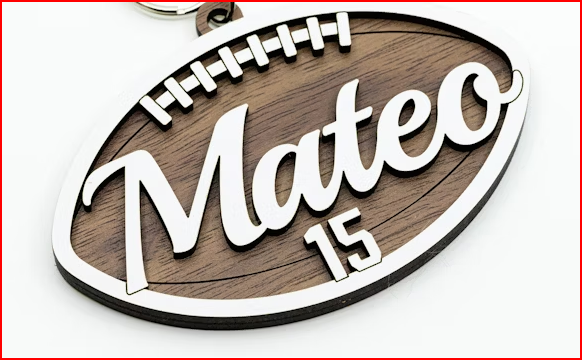 Football personalized name Christmas ornament