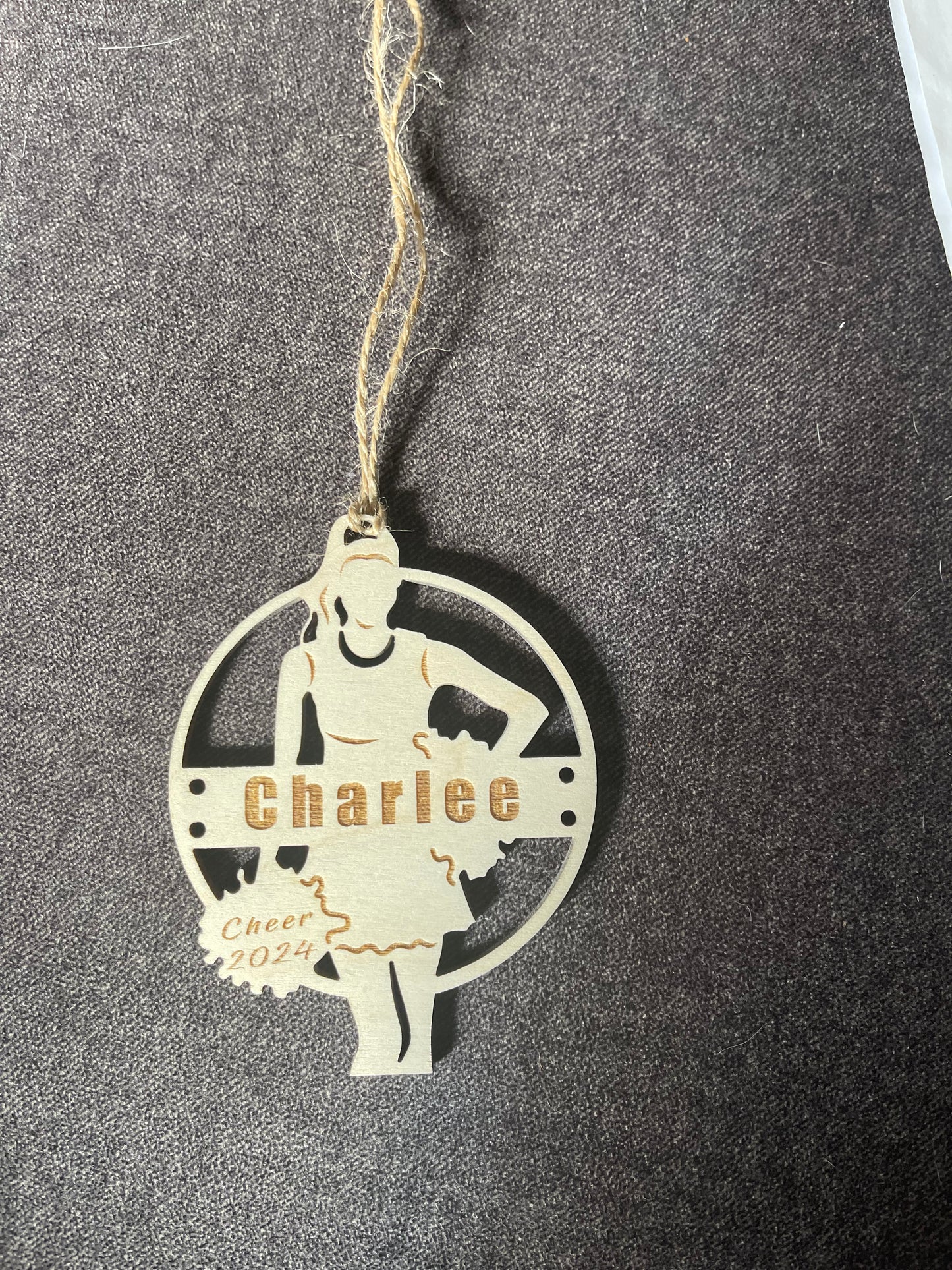 Personalized cheerleader with year custom Christmas ornament