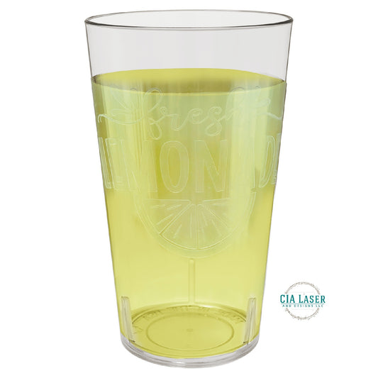 16oz Clear Laserable Plastic Cup, Reusable cup, Souvenir Cup, Fundraiser Cup
