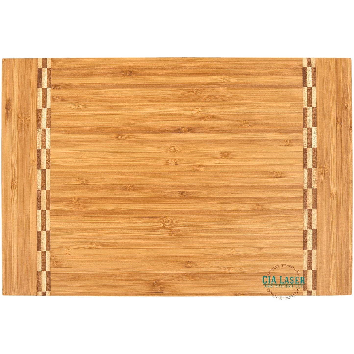 Bamboo Rectangular Charcuterie board with butcher block inlay