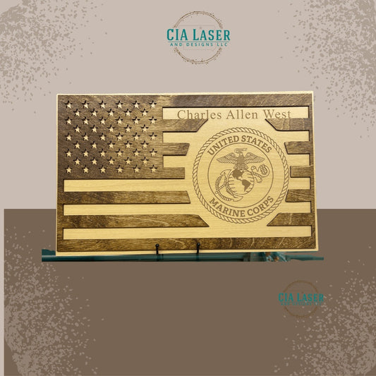 Personalized Laser Engraved Wooden Flags | Made in the USA | Custom Wooden Flags