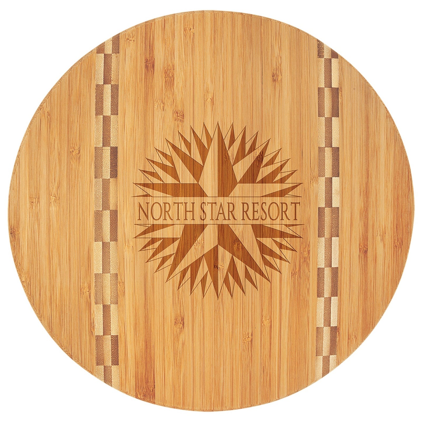 Bamboo 11 3/4 Charcuterie board with butcher block inlay