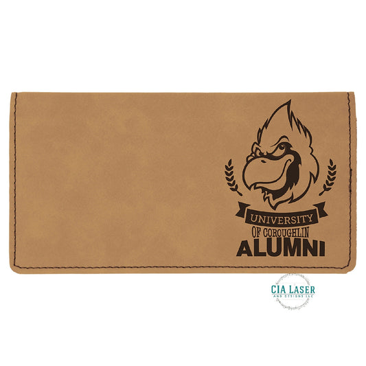 Personalized Laser Engraved Leatherette Checkbook Cover