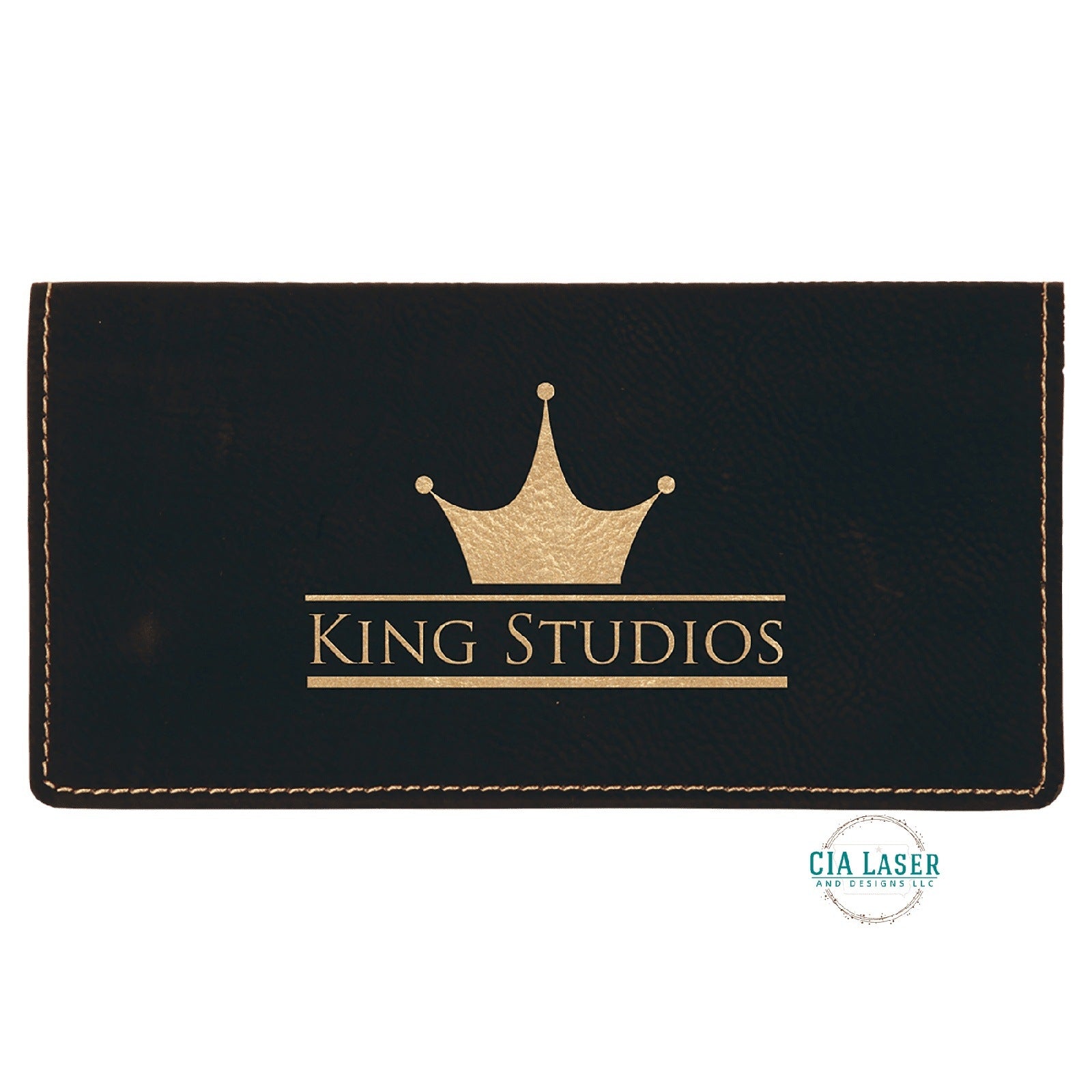 Personalized Laser Engraved Leatherette Checkbook Cover
