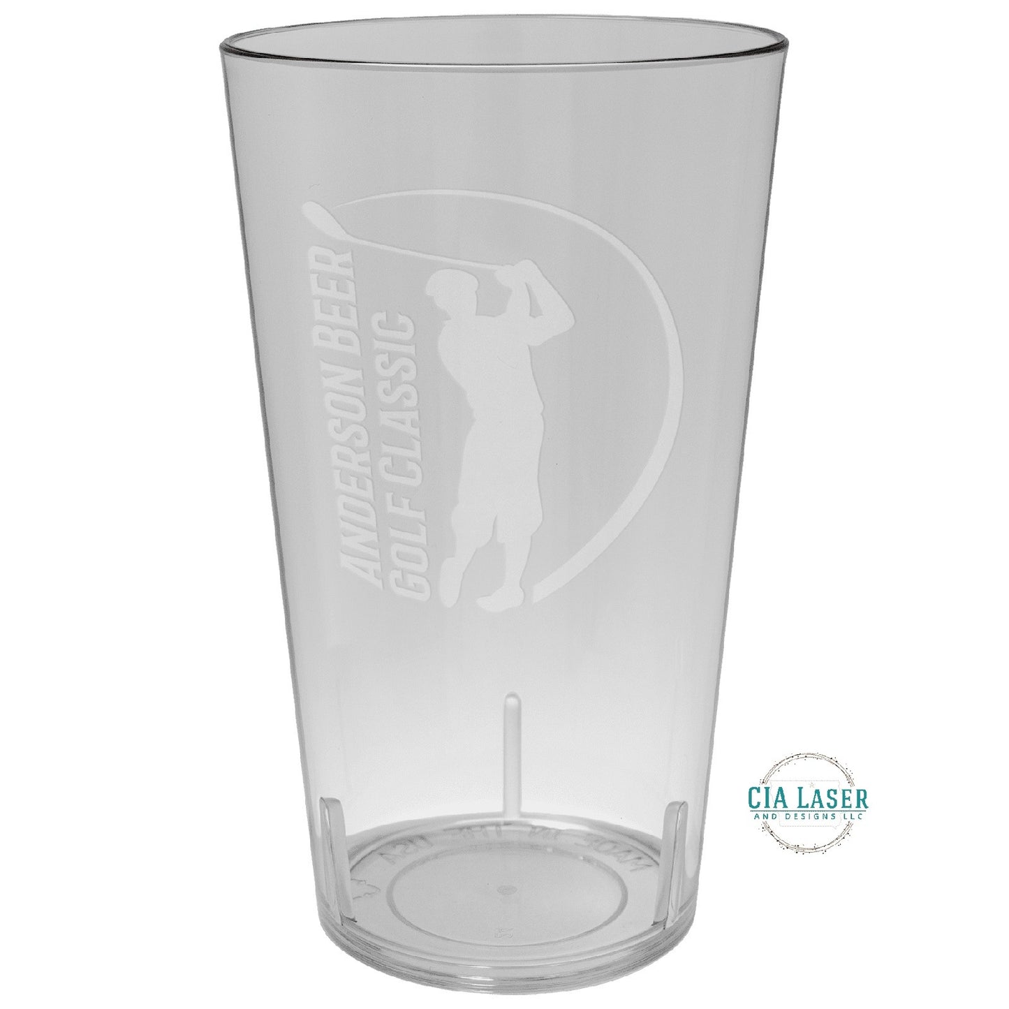 24oz Clear Laserable Plastic Cup, Reusable cup, Souvenir Cup, Fundraiser Cup