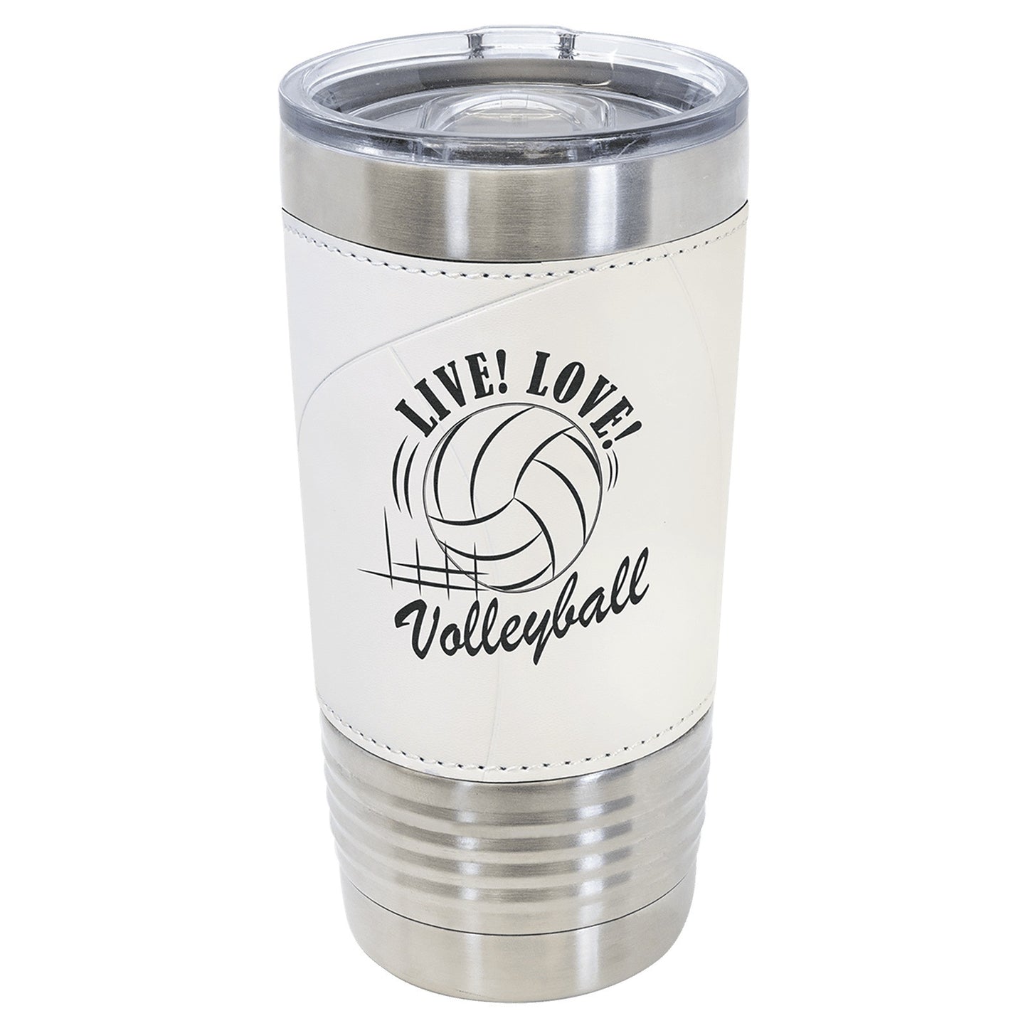 20oz Volleyball Tumbler | Leatherette Volleyball Tumbler | Sports Tumbler w Slider Lid | Volleyball Gift| Volleyball Cup | Custom Volleyball