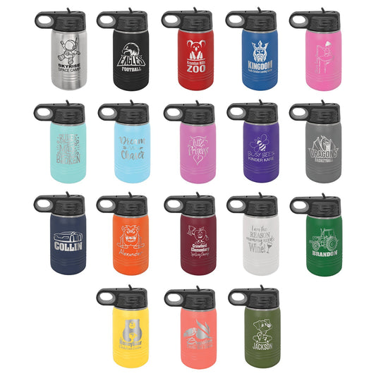 12oz. Personalized Polar Camel Laser Engraved Water Bottle With Custom Image, Logo, and/or Text
