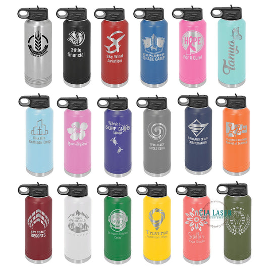 40oz Personalized Polar Camel Laser Engraved Water Bottle With Custom Image, Logo, and/or Text