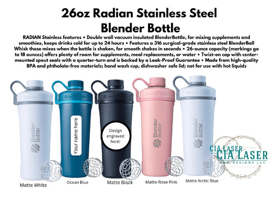26oz Personalized Radian Blender Bottle
